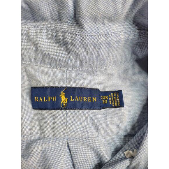 2672 Ralph Lauren Blue LS Button Down Men's 2XB - Picture 6 of 8